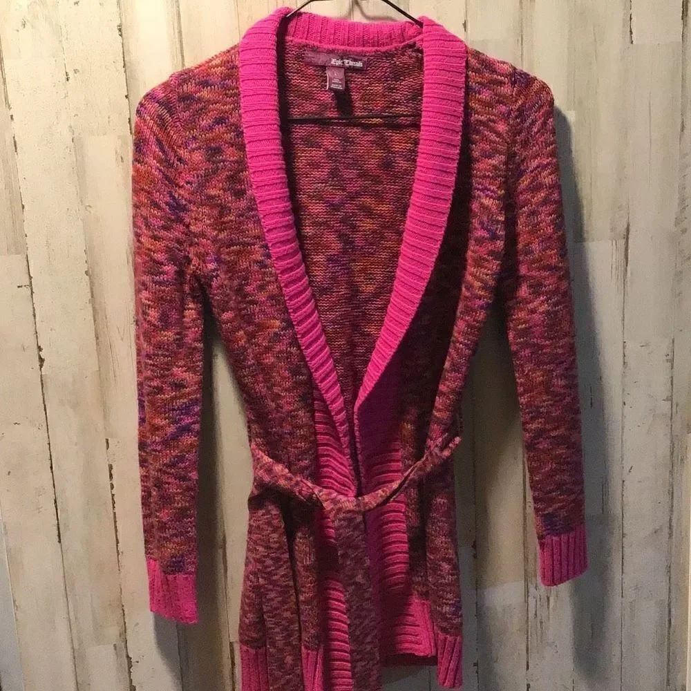 Sweater Beautiful multicolored waist tie Size large sweater by epic threads